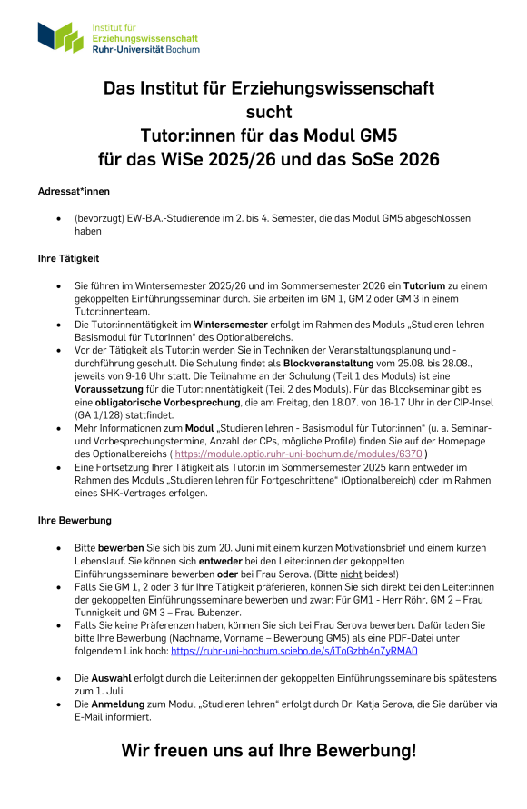 Tutorinnen Gesucht - Tus - Gm5 - 25 Sose1