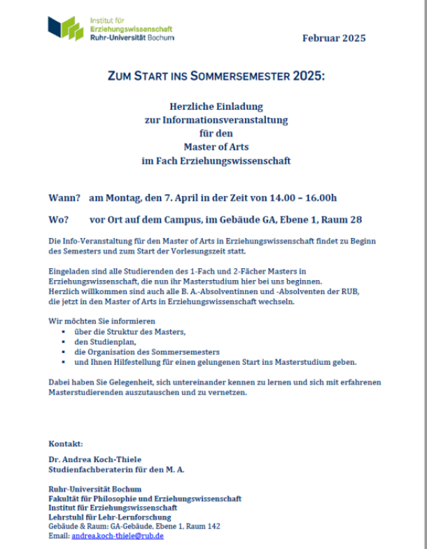 Infoveranstaltung Ma
