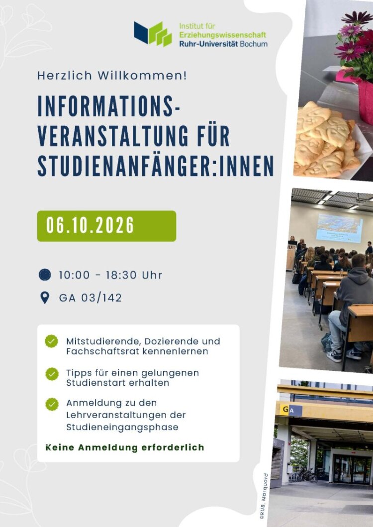  Einladung zur Informationsveranstaltung für Studienanfänger im Wintersemester 2026/27 