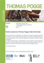 Poster Thomas Pogge zum "Health Impact Fund"