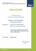 Einladung Antrittsvorlesung